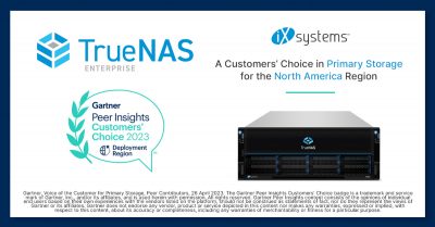 iXsystems Named a North America Customers’ Choice in Gartner Peer Insights™ Voice of the Customer Report for Primary Storage